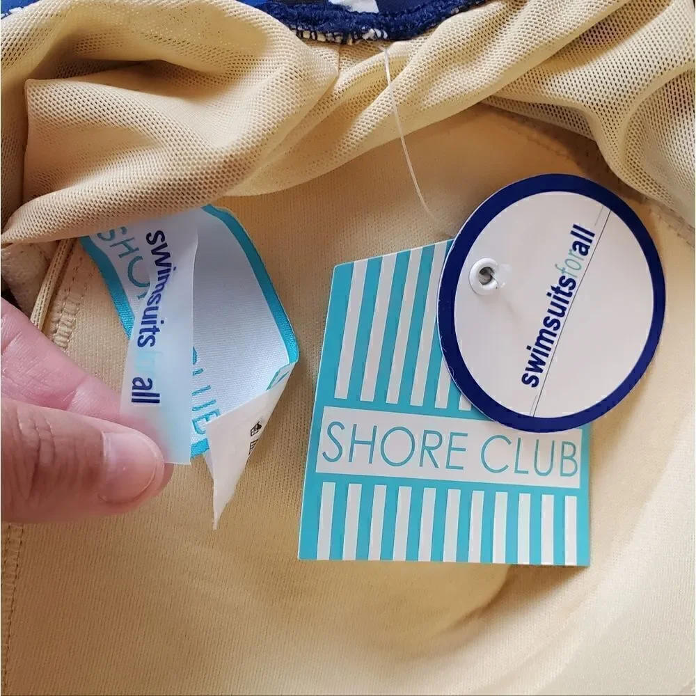 Swimsuits For All Shore Club Printed Tankini Top Size 20